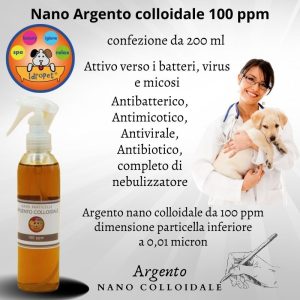 Argento nano colloidale 100 ppm confezione da 200 ml.